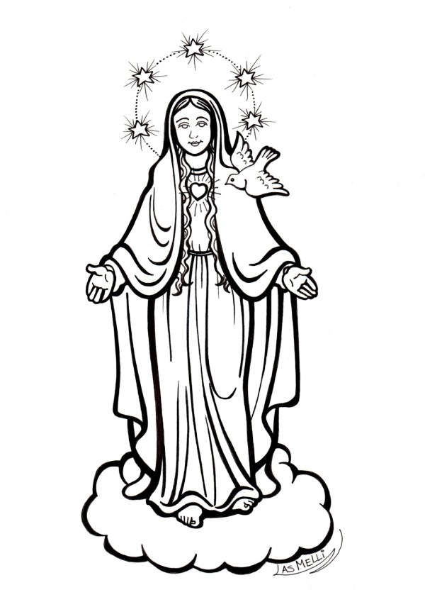 Dibujos, Virgen maría dibujo, Inmaculada concepcion de maria
