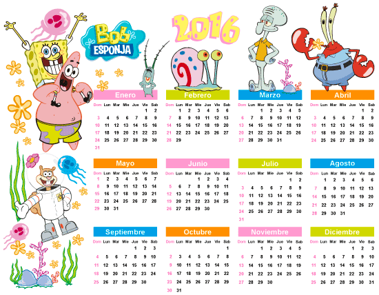 Calendarios 2016 infantiles para descargar (2)