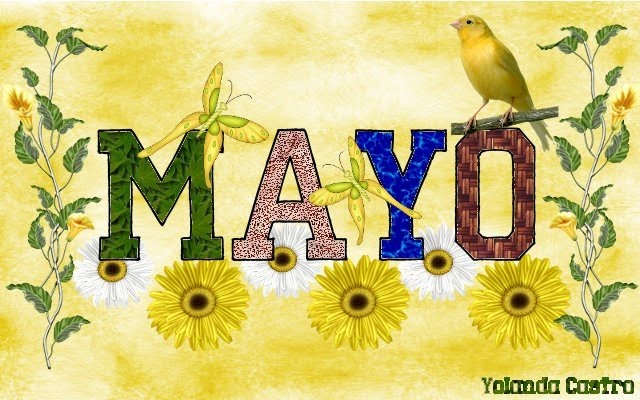 Imágenes de “Bienvenido Mayo” “Hola Mayo” con frases
