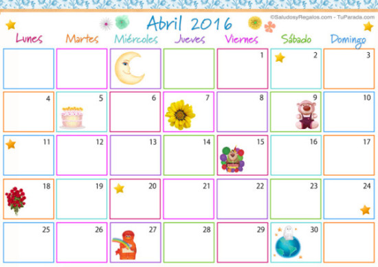 calendario abril 2016 para imprimir  (2)