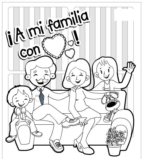 Dibujos de la Familia para colorear  (1)