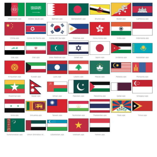 banderas de Asia