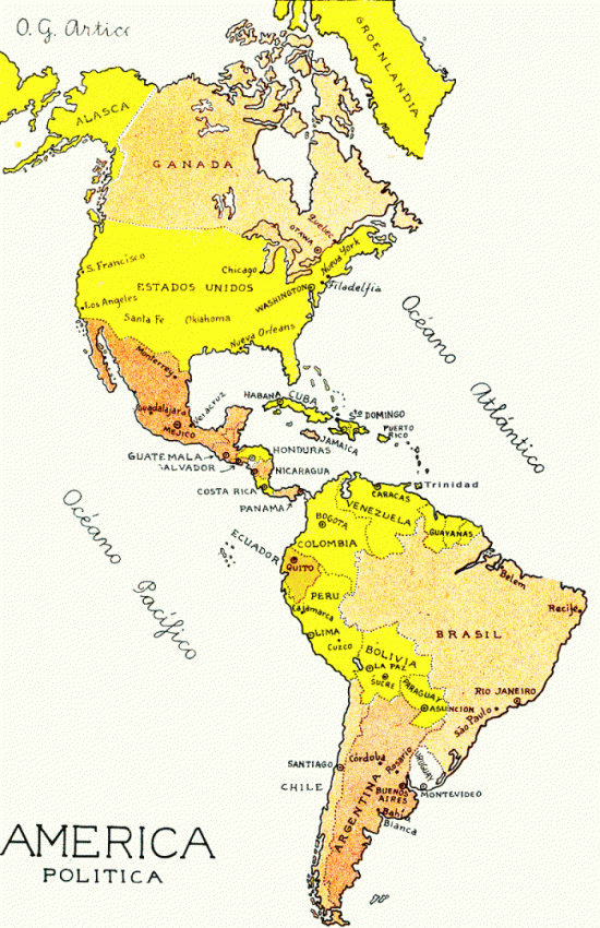 Mapa De América Con Nombres 50 Imágenes Información Imágenes