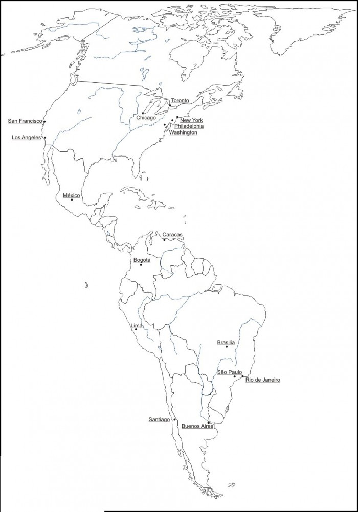 Mapa Del Mundo Con Nombres Blanco Y Negro
