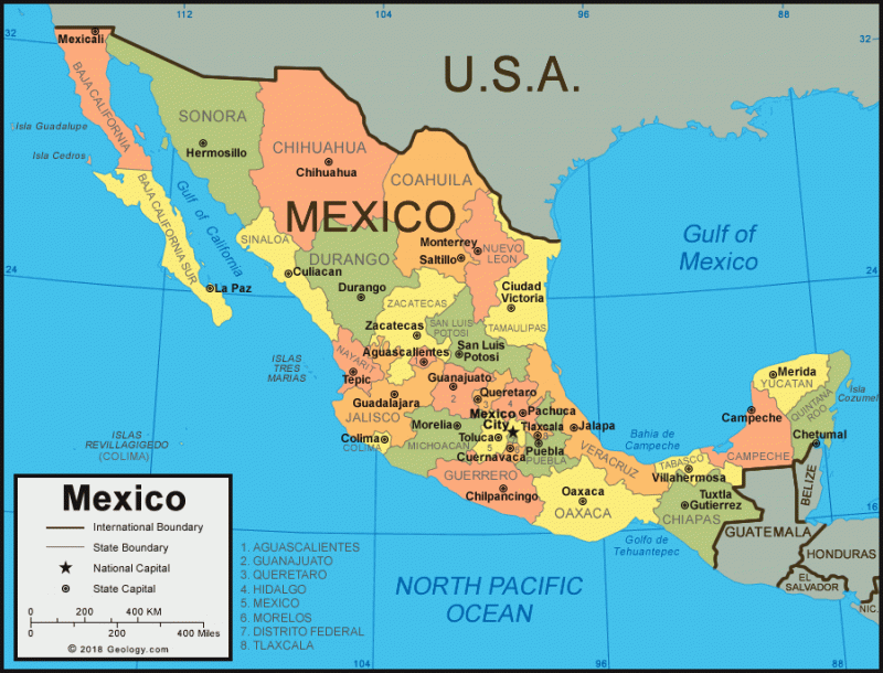 Lista de Estados de Mexico y sus Capitales (con mapas) | Información