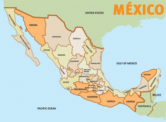 Lista De Estados De Mexico Y Sus Capitales Con Mapas Información