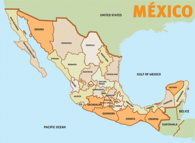 Lista de Estados de Mexico y sus Capitales (con mapas) | Información