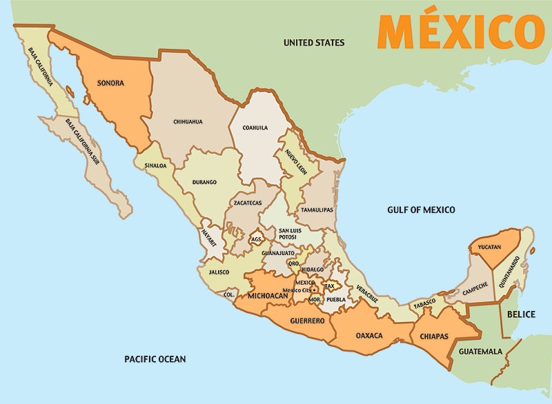 Lista De Estados De Mexico Y Sus Capitales Con Mapas Información My Xxx Hot Girl 6809